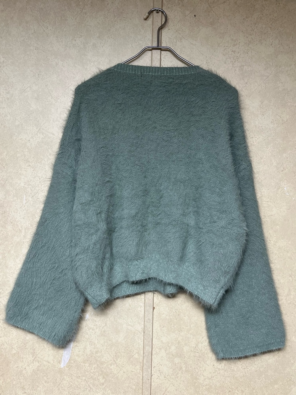 Listicle light green soft fuzzy button front cardigan sweater oversized - Picture 3 of 10